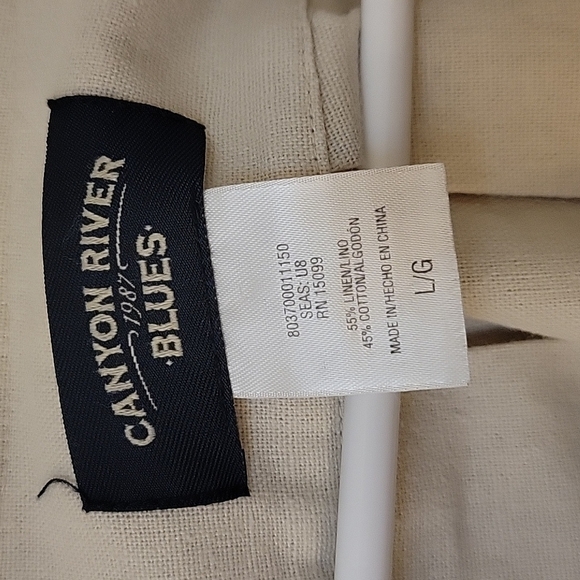 Canyon RIVER BLUES Ecru Three Button Oversized Linen Swing Festival Shacket - Picture 5 of 6